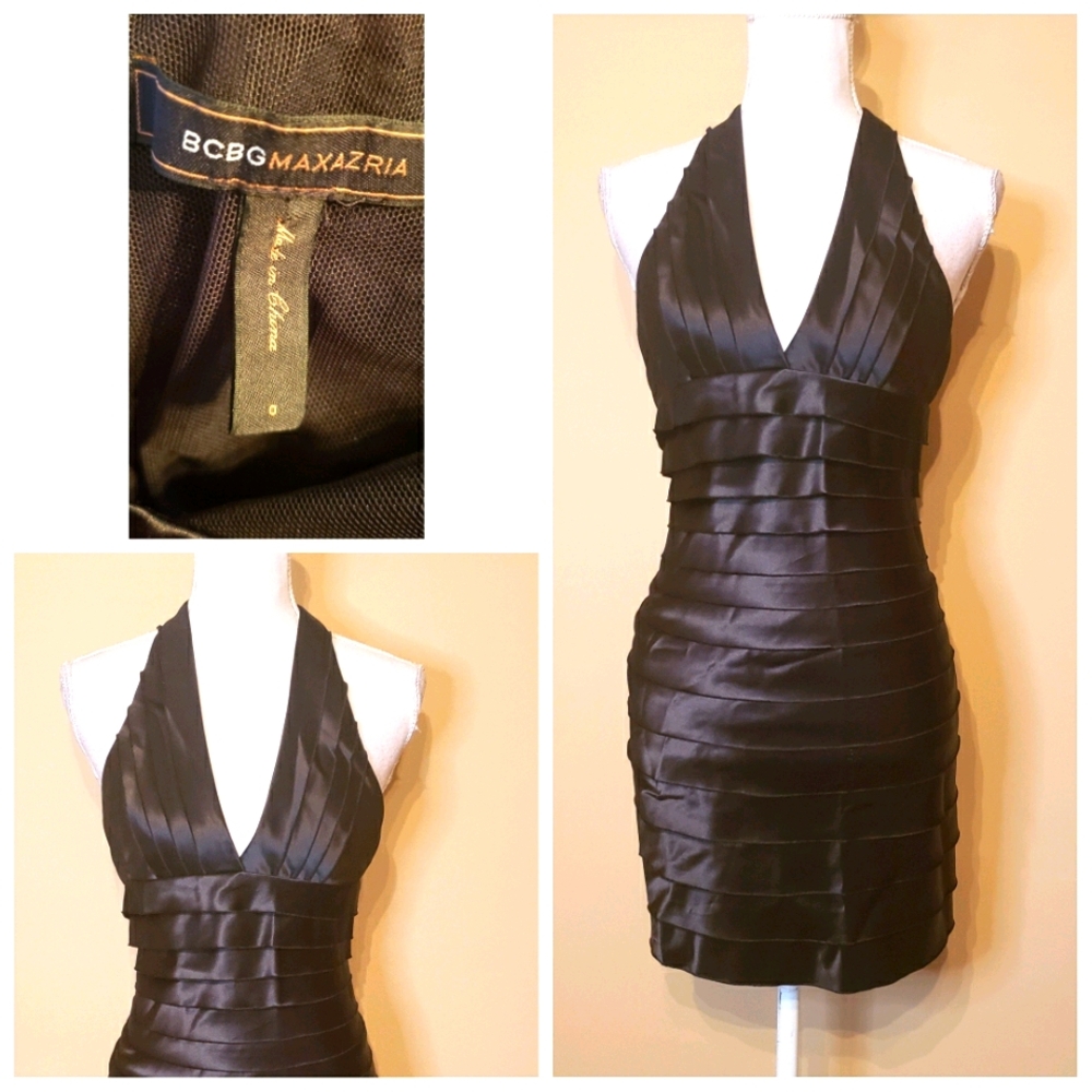 BCBG Maxazria black halter dress